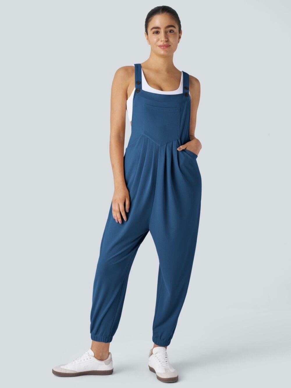 Halara Blue Jogger Bottom Overalls Sz.M NWT